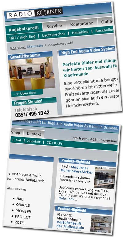 Screenshots Radio K&ouml;rner